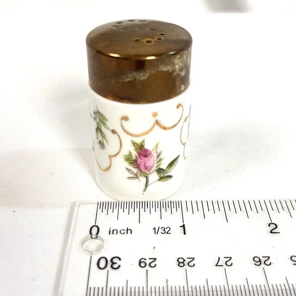 Vintage Japan Lusterware Salt & Pepper Shakers Floral Hand Painted